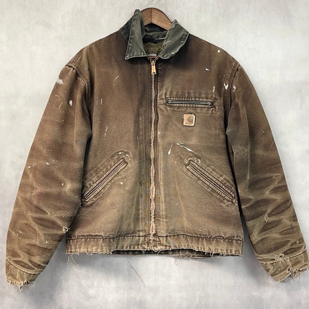 Carhartt Mens Detroit Jacket Large J97 DKB Vintage 2006 Workwear Distressed